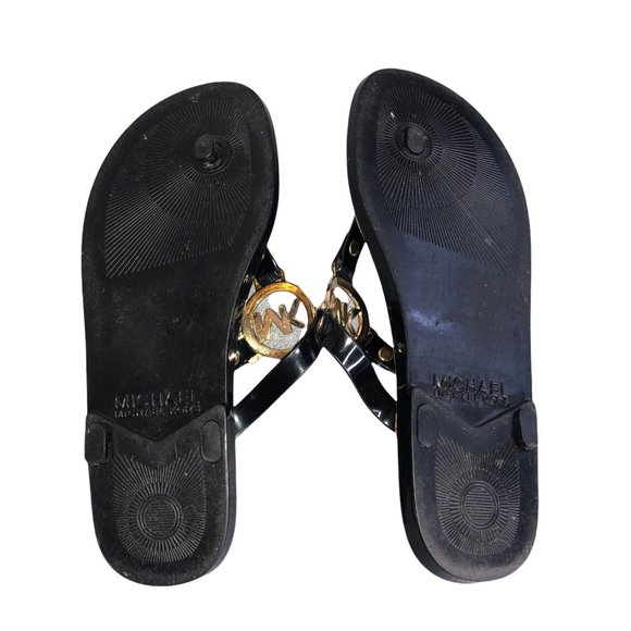 Michael Kors Black Jelly Flip Flops - Picture 3 of 3